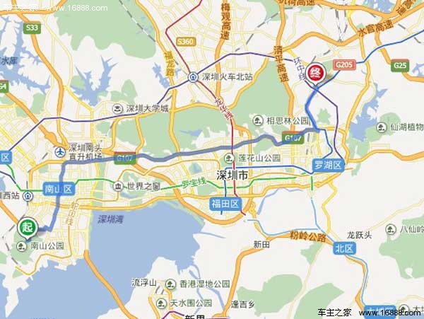 沿罗沙路,布心路,文锦北路,布吉路,龙岗大道北行,铁东路到达深圳