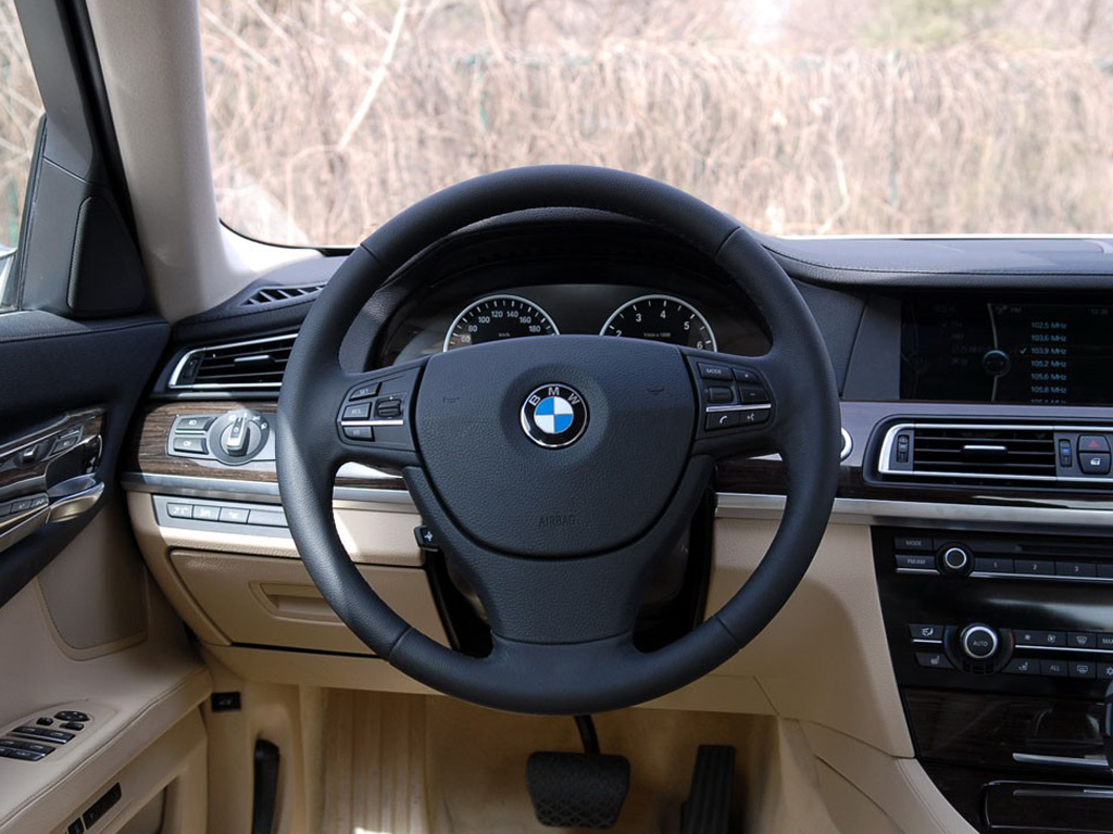 银色宝马7系 09款 740li尊贵型方向盘