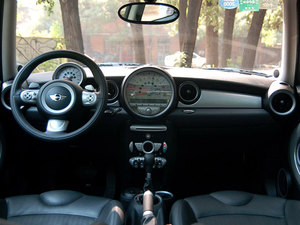红色mini 07款 cooper excitement中控方向盘|mini内饰图片 – 车主之