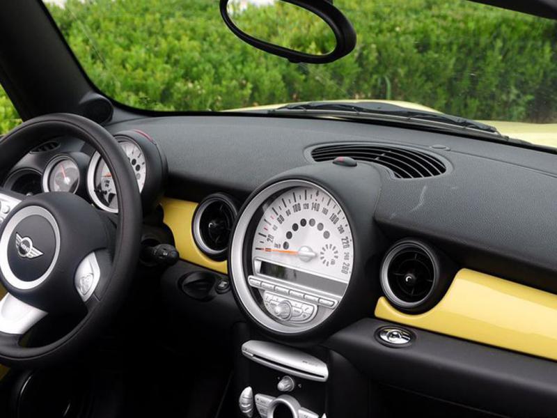 黄色mini 07款 cooper fun中控方向盘|mini内饰图片 – 车主之家